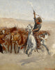 The RoundUp - Frederic Remington - Canvas Prints