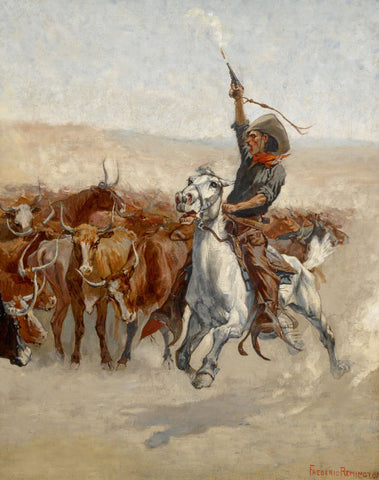 The RoundUp - Frederic Remington by Frederic Remington