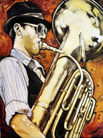 The Saxophonist - Canvas Prints by Deepak Tomar