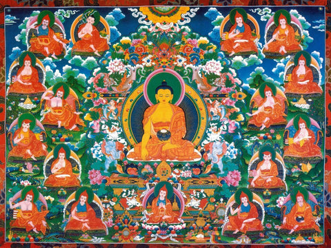 The Seventeen Pandits Of Nalanda Monastery - Large Art Prints