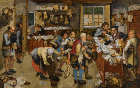 The Village Lawyers Office - Large Art Prints by Pieter Bruegel the Elder
