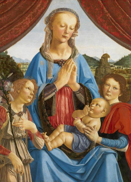 The Virgin And Child With Two Angels - Canvas Prints