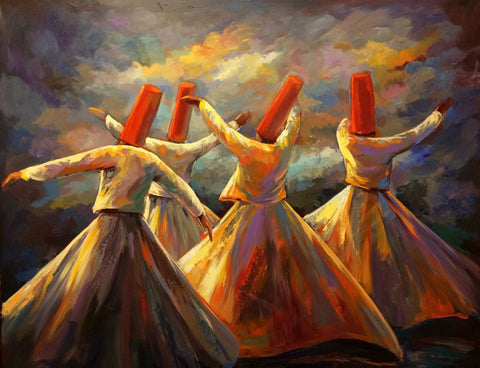 The Whirling Dervishes - Watercolor - Posters by Ananya Poddar