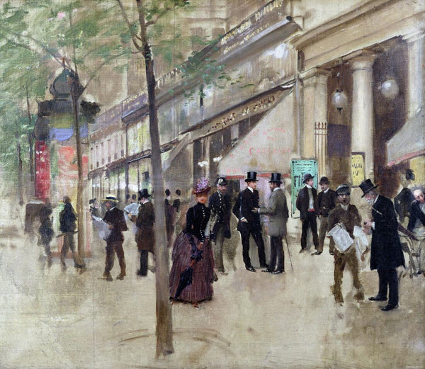 The great boulevard's Variety Theater 1935 (Théâtre de variétés du grand boulevard) - Jean Béraud Painting - Framed Prints