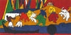 Thekadi Elephants (Kerala Series) - M F Husain - Painting - Framed Prints