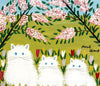 Three White Cats - Maudie Lewis - Folk Art Painting - Life Size Posters