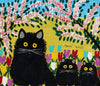 Three Black Cats - Maud Lewis - Canvas Prints
