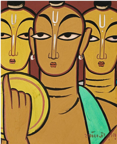 Three Saints - Jamini Roy by Jamini Roy