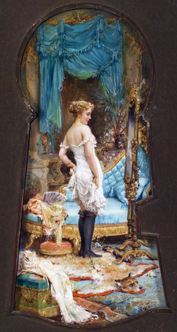 Through The Keyhole - Hans Zatzka - Canvas Prints