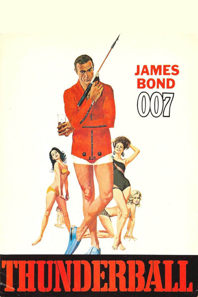 Thunderball - Sean Connery - James Bond 007 - Hollywood Action Movie Art Poster - Framed Prints