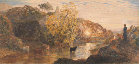 Tintern Abbey at Sunset - Large Art Prints by Samuel Palmer