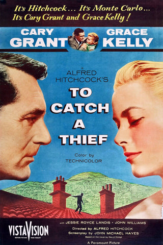 To Catch A Thief - Grace Kelly - Cary Grant - Alfred Hitchcock - Classic Hollywood Suspense Movie Poster by Hitchcock