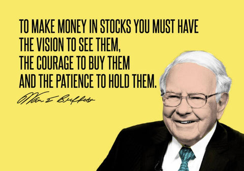 Warren Buffet Quote - Motivational Investment Wisdom Inspirational Poster by Roseann Jahns