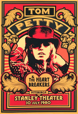 Tom Petty - Pittsburgh 1980 - Graphic Music Concert Poster - Posters by Tallenge Store