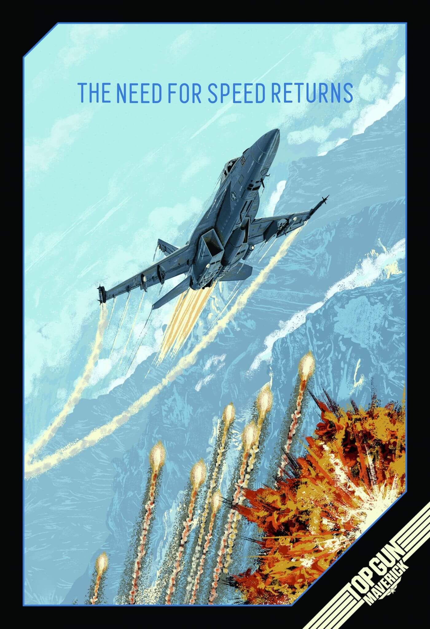 Top Gun Maverick - Tom Cruise - Hollywood Action Movie Art Poster 