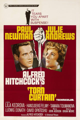 Torn Curtain - Paul Newman - Alfred Hitchcock - Classic Hollywood Suspense Movie Poster by Hitchcock