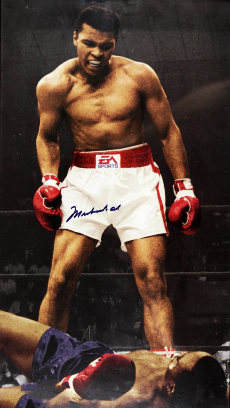 Toile Encadrée Muhammad Ali Vs Sonny Liston – Iconique Combat De Boxe En 30,5 X 20,3 Cm