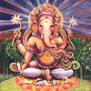 Traditional Indian Art - Chaturbhuj Ganapati - Ganesha Painting Collection - Large Art Prints