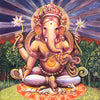 Traditional Indian Art - Chaturbhuj Ganapati - Ganesha Painting Collection - Posters