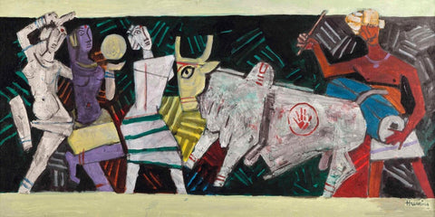 Tribal Dance - Posters by M F Husain