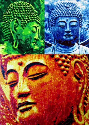 Trypthic Buddha - Framed Prints