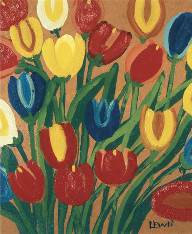 Tulips - Maud Lewis  - Canvas Prints Rolls (On Sale) by Tallenge Store