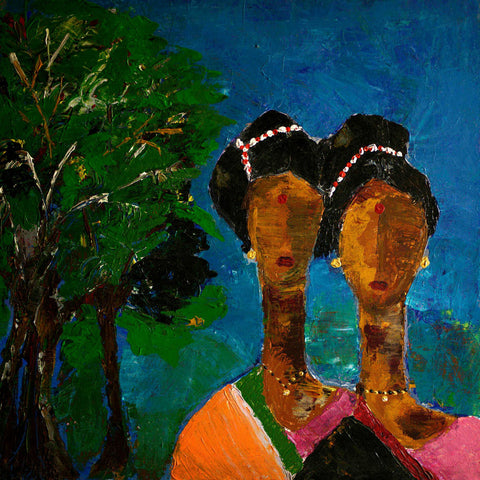 Twin Sisters - Indian Abstract - Posters by Sina Irani