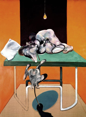 Two Figures With A Monkey - Francis Bacon - Abstract Expressionist Painting by Francis Bacon