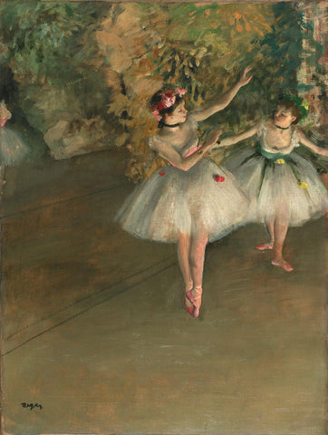Two Ballerinas Dancers On Stage - Edgar Degas by Edgar Degas