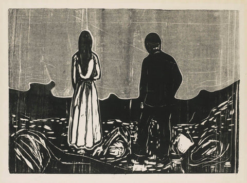 Two Human Beings - Edouard Munch - Art Prints