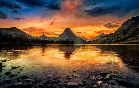 Two Medicine Lake, Glacier National Park - Art Prints