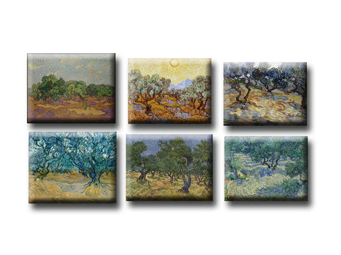 Vincent van Gogh - Set of 6 Olive Trees Fridge Magnets by Vincent van Gogh