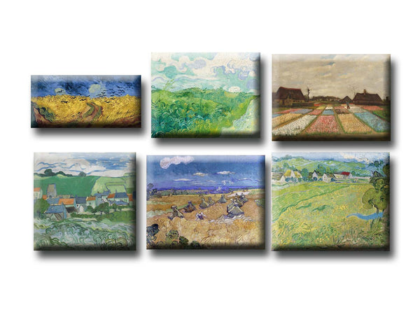 Vincent van Gogh - Set of 6 Wheatfields Fridge Magnets