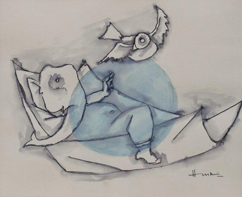 Ganesha With Bird by M F Husain