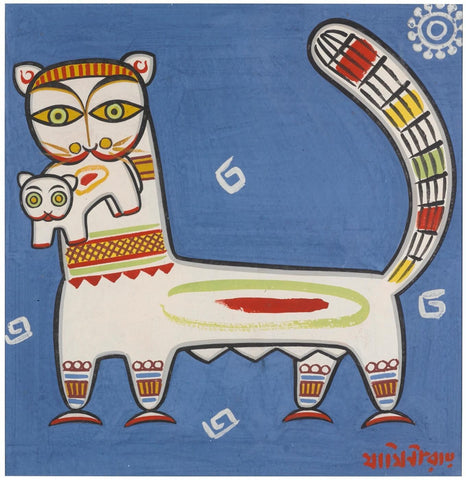 Untitled (Cat with Kitten) by Jamini Roy