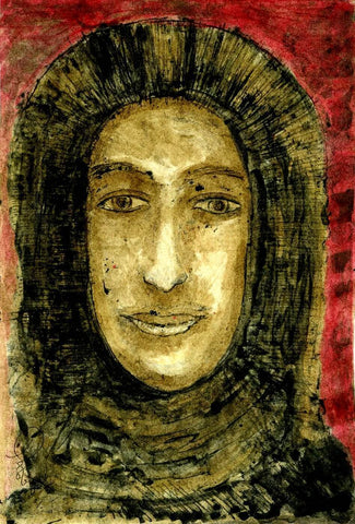 Untitled (Face) - Framed Prints by Rabindranath Tagore