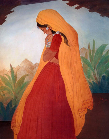 Untitled (Hasrat Stare), 1960 by Abdur Rahman Chughtai
