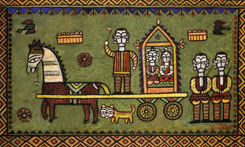 Untitled (King And Queen In Carriage) - Posters by Jamini Roy