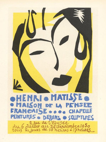 Maison de la Pensee Rare Stone Lithographic Poster (Affiche Lithographique en Pierre Rare de la Maison de la Pensee) – Henri Matisse Painting by Henri Matisse