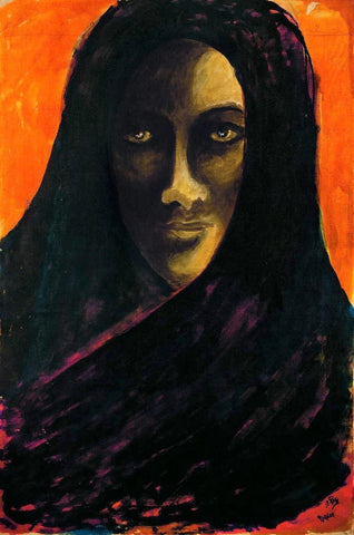 Untitled (Woman) - Canvas Prints by Rabindranath Tagore