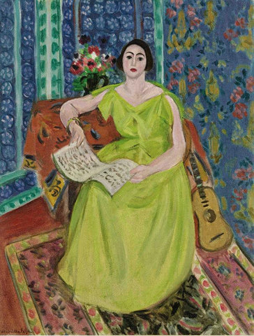 Untitled - Woman In Green Gown - Large Art Prints by Henri Matisse