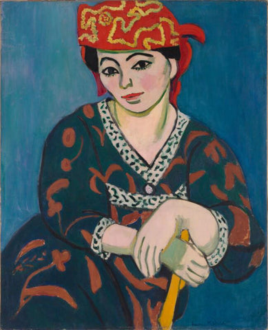 Woman With A Red Scarf (Femme avec un foulard rouge) – Henri Matisse Painting by Henri Matisse