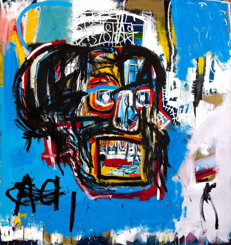 Untitled - (Skull With Blue) - Life Size Posters by Jean-Michel Basquiat