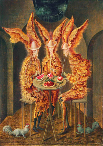 Vegetarian Vampires (Vampiros Vegetarianos) – Remedios Varo - Surrealist Art Painting by Remedios Varo