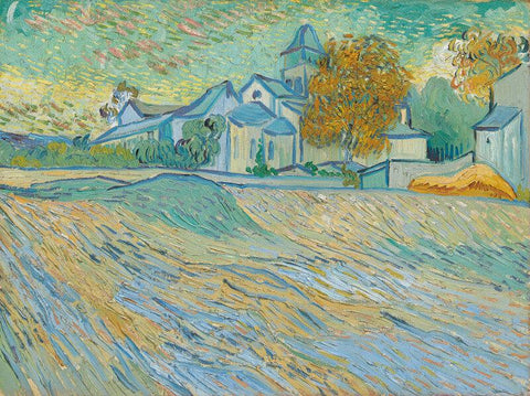 Vue de lasile et de la Chapelle de Saint-Rémy, 1889 - Large Art Prints by Vincent Van Gogh