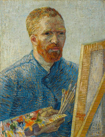 Self Portrait As A Painter - Large Art Prints by Vincent Van Gogh