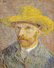 Portrait With Straw Hat 1887 - Vincent Van Gogh - Framed Prints