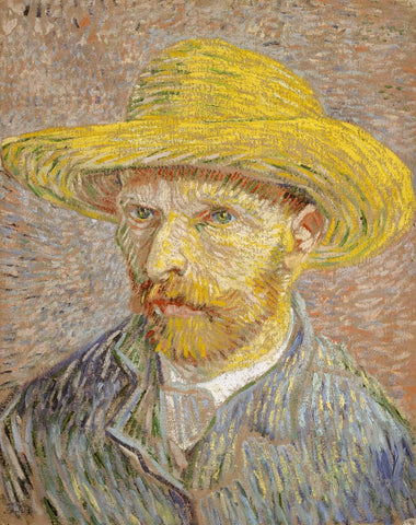 Portrait With Straw Hat 1887 - Vincent Van Gogh by Vincent Van Gogh