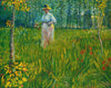 A Woman Walking In A Garden - Framed Prints