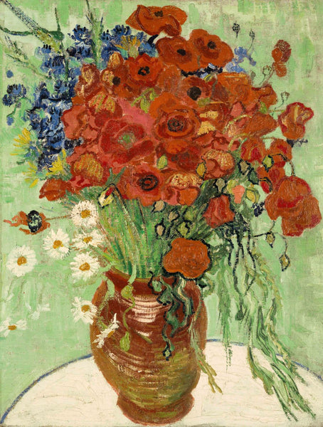 Vase with Daisies and Poppies - Framed Prints